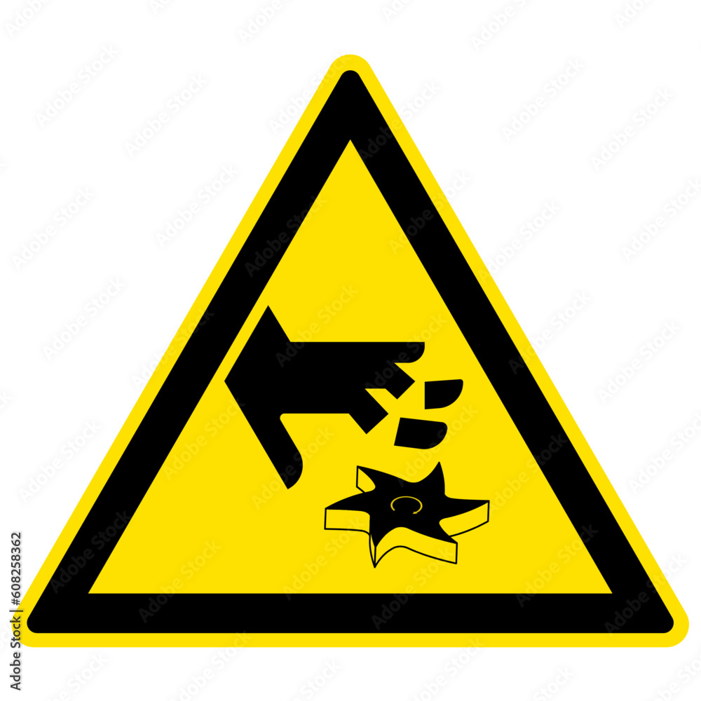Rotating blade hazard sign and labels Rotating blade hazard sign and labels