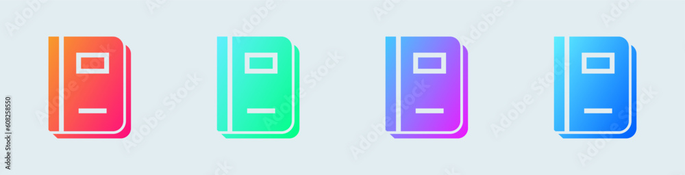 Journal solid icon in gradient colors. Book signs vector illustration. Journal solid icon in gradient colors. Book signs vector illustration.