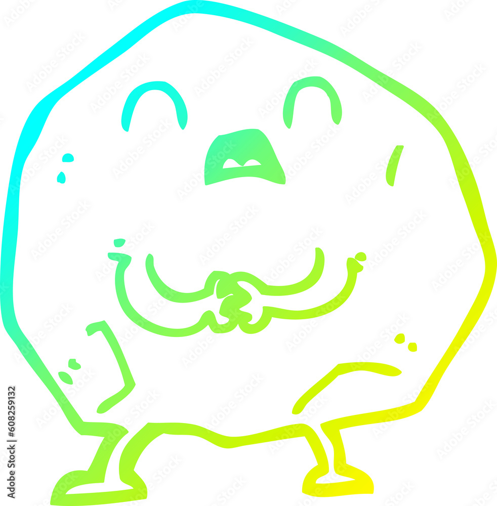 cold gradient line drawing of a cartoon rock cold gradient line drawing of a cartoon rock