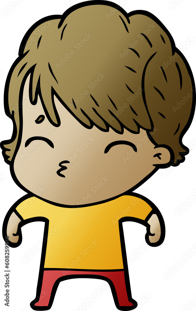 cartoon woman thinking