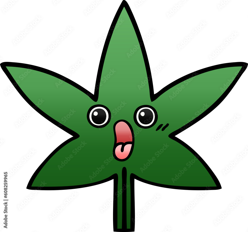 gradient shaded cartoon of a marijuana leaf gradient shaded cartoon of a marijuana leaf