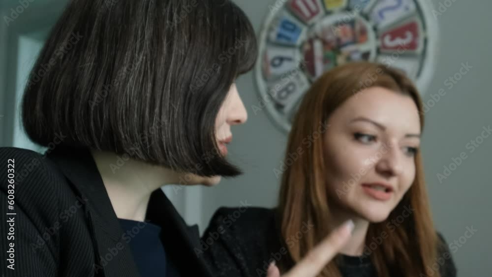 Two Women Speech at Online Meeting Two Women Speech at Online Meeting