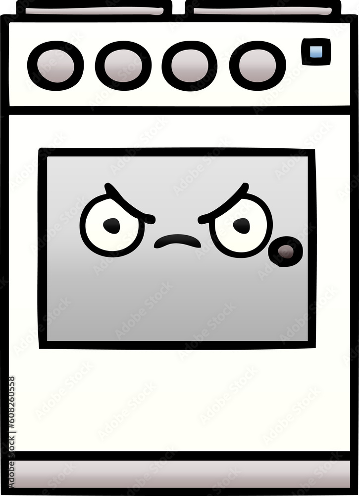 gradient shaded cartoon of a kitchen oven gradient shaded cartoon of a kitchen oven