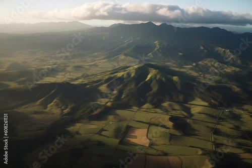 Majestic Hawaiian Mountains From Above