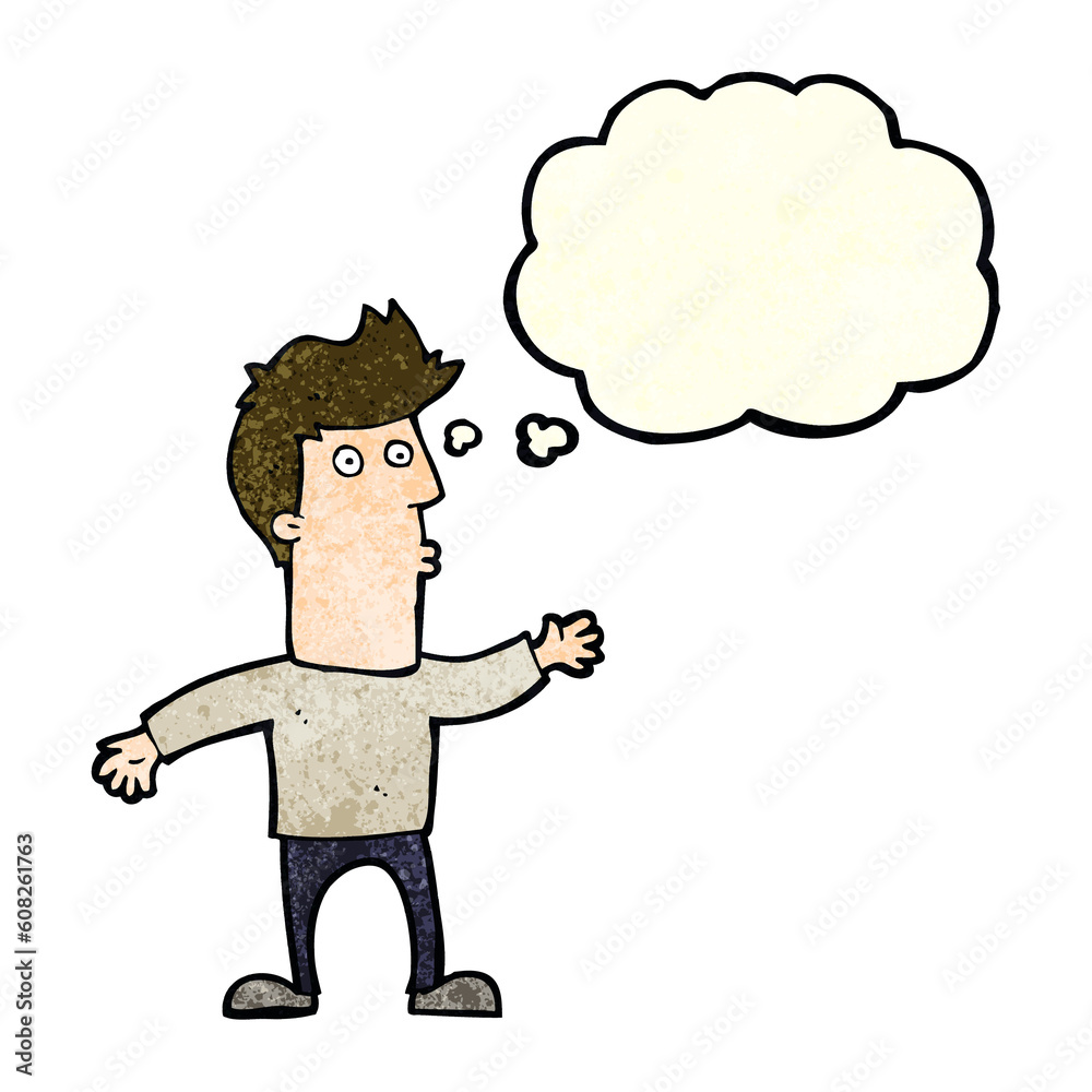cartoon surprised man with thought bubble cartoon surprised man with thought bubble