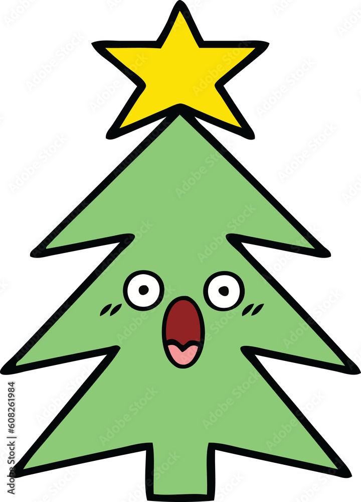 cute cartoon of a christmas tree cute cartoon of a christmas tree