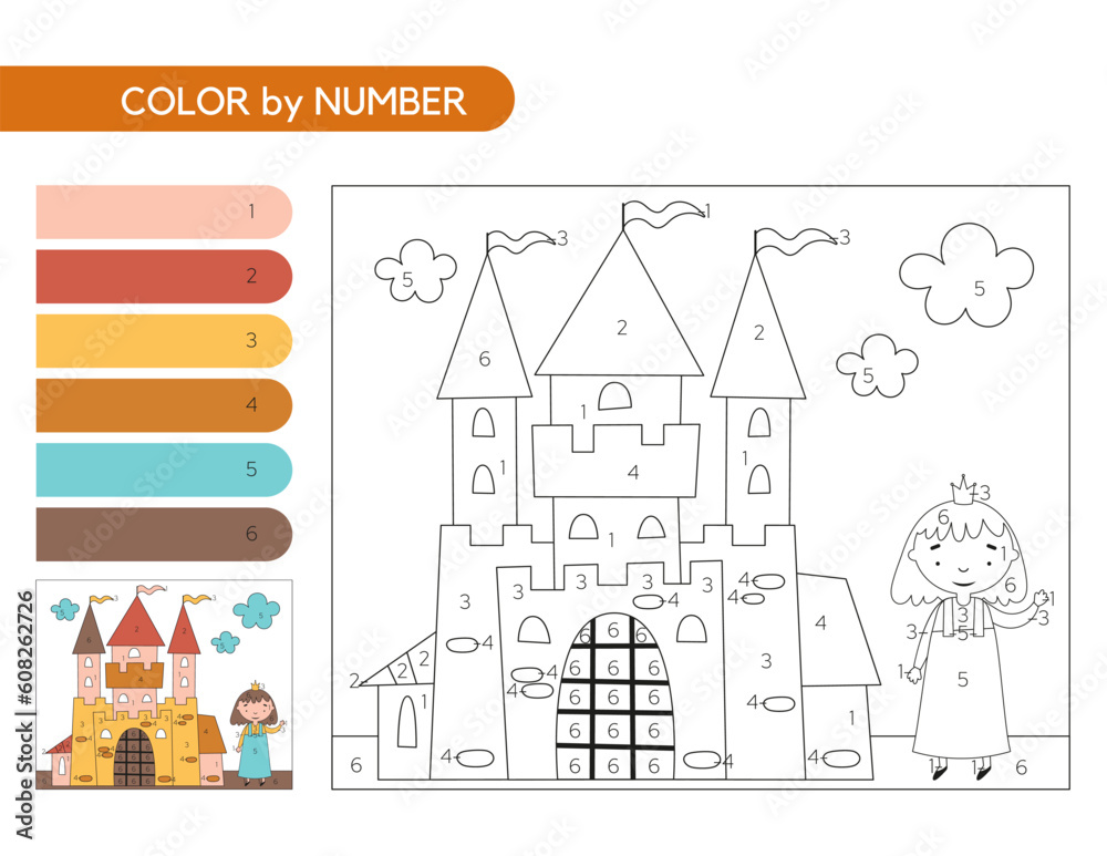 Color by number kids activity book