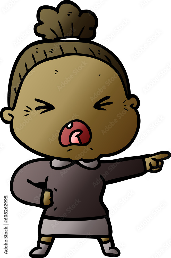 cartoon angry old woman cartoon angry old woman