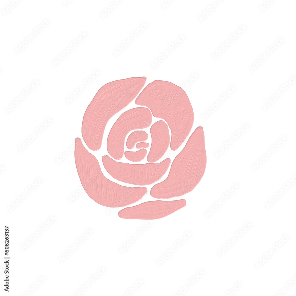 flower oilpaint or acrylic style with picture pink rose flower oilpaint or acrylic style with picture pink rose