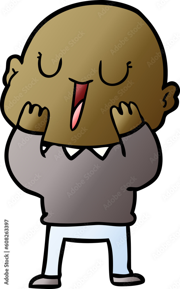 happy cartoon bald man happy cartoon bald man
