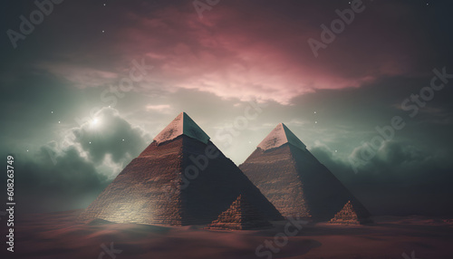 pyramids in the night