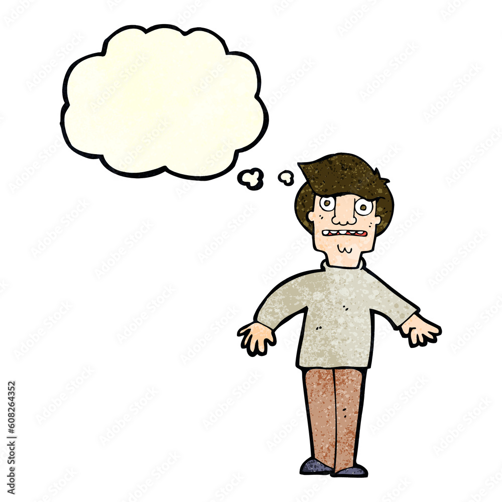 cartoon shocked man with thought bubble cartoon shocked man with thought bubble