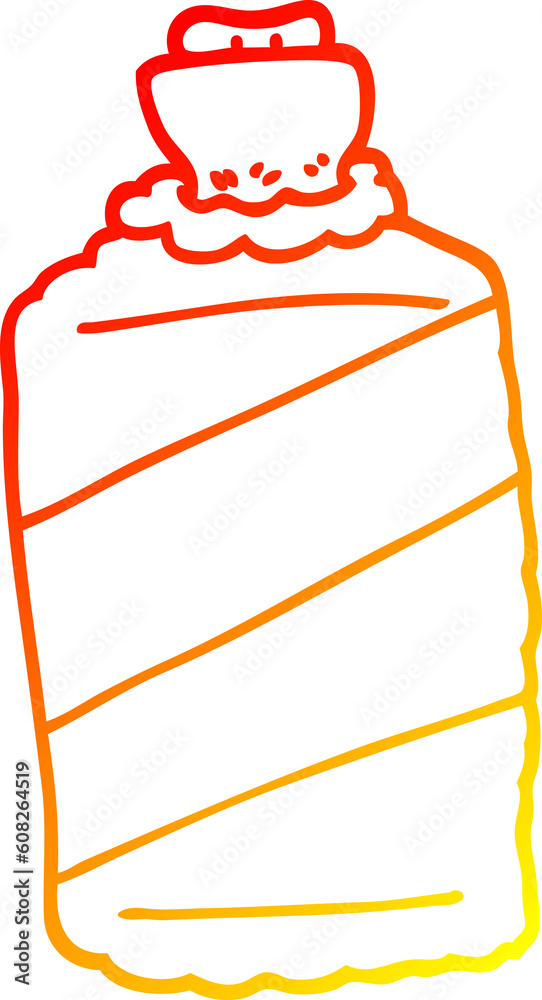 warm gradient line drawing of a cartoon hot water bottle warm gradient line drawing of a cartoon hot water bottle