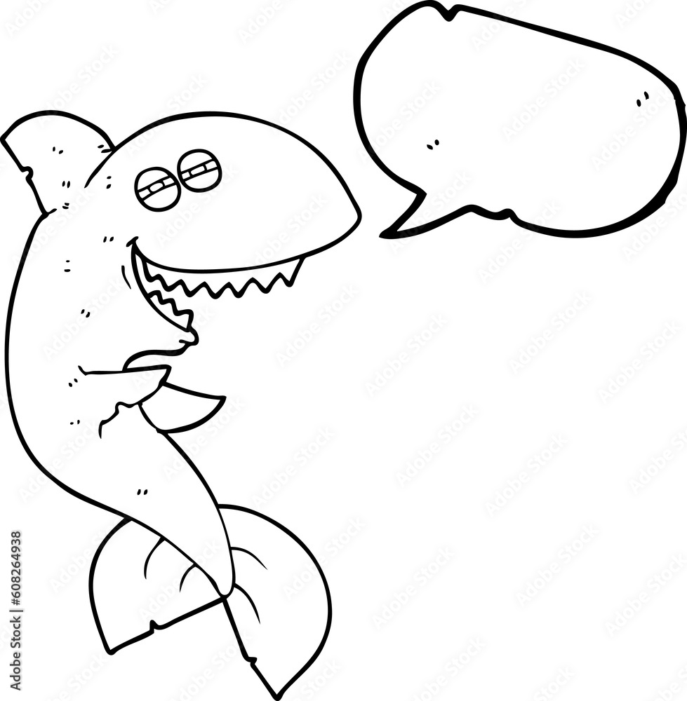 freehand drawn speech bubble cartoon laughing shark freehand drawn speech bubble cartoon laughing shark