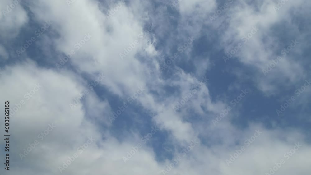 Air plane drone window view time lapse clouds and blue sunny sky loop of white clouds over blue sky with sun rays aerial view drone shooting clouds motion time nature blue sky a white cleat weather 4K