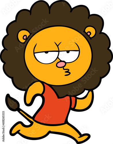 cartoon running lion