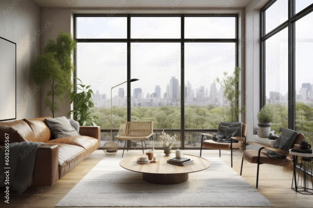 Luxurious Elegant Living Room Decor. Generative AI