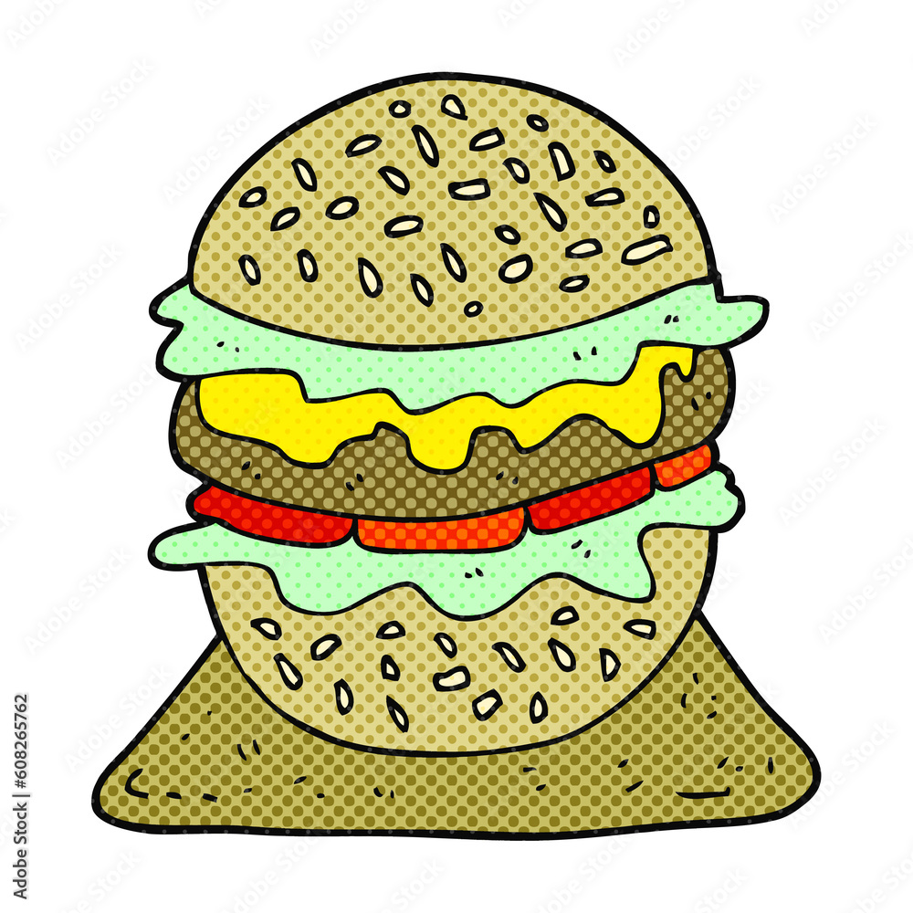 freehand drawn cartoon tasty burger freehand drawn cartoon tasty burger