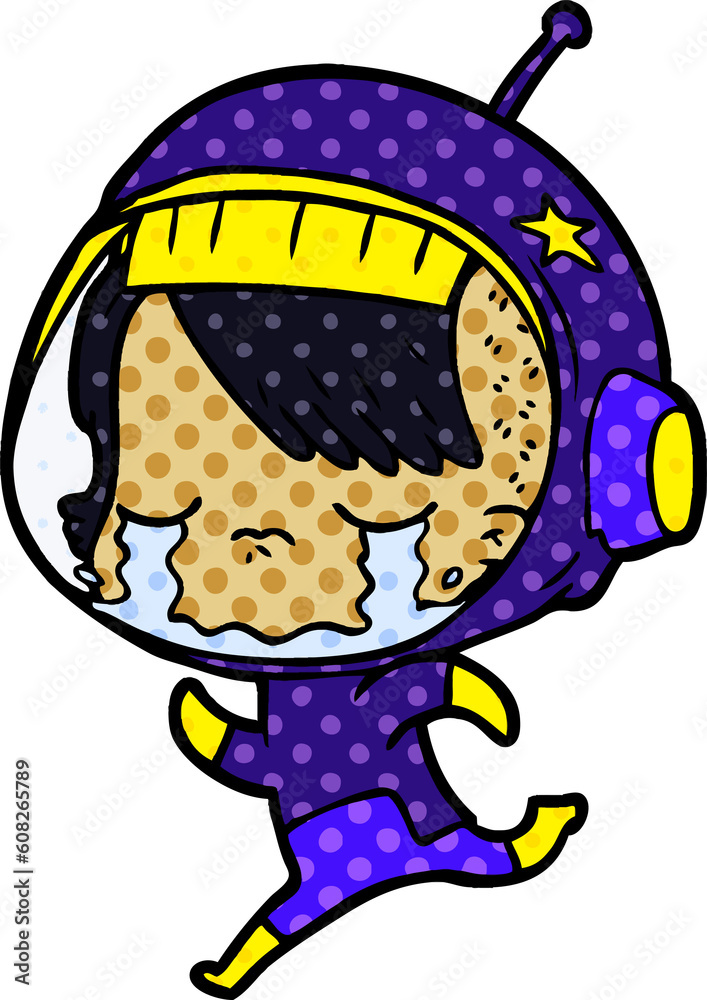 cartoon crying astronaut girl cartoon crying astronaut girl
