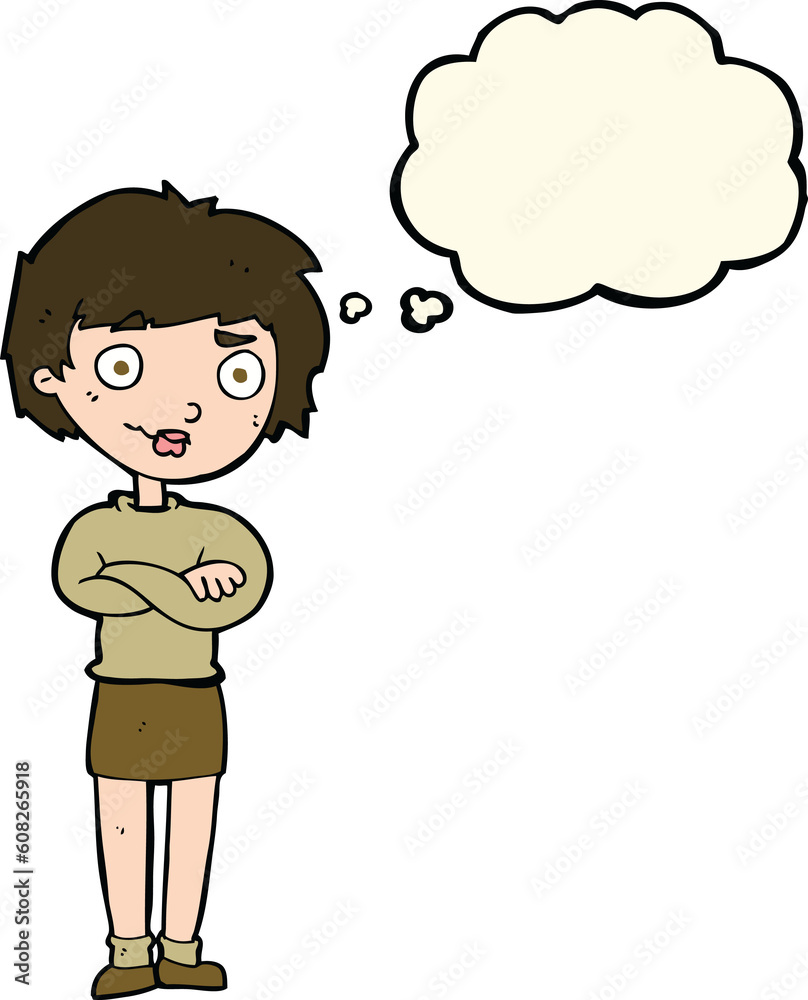cartoon annoyed woman with thought bubble cartoon annoyed woman with thought bubble