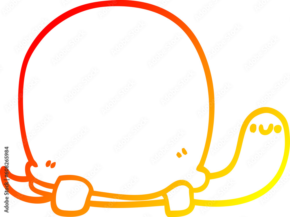 warm gradient line drawing of a cute cartoon tortoise warm gradient line drawing of a cute cartoon tortoise