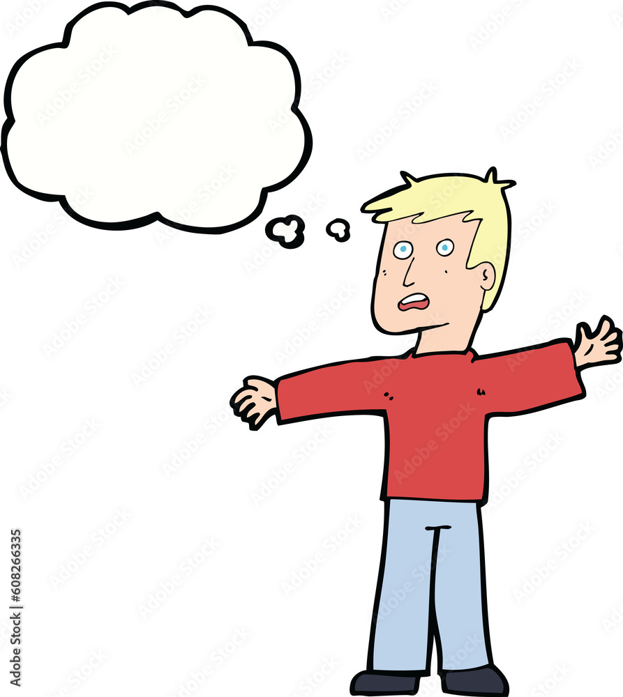 cartoon surprised man with thought bubble cartoon surprised man with thought bubble