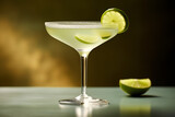 Gimlet cocktail with lime garnish