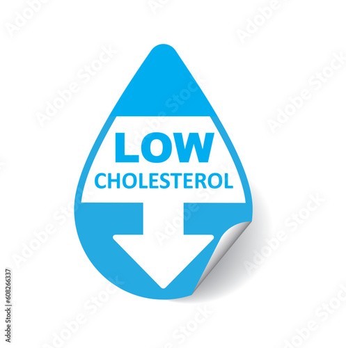 Low cholesterol icon, vector, sticker, label.