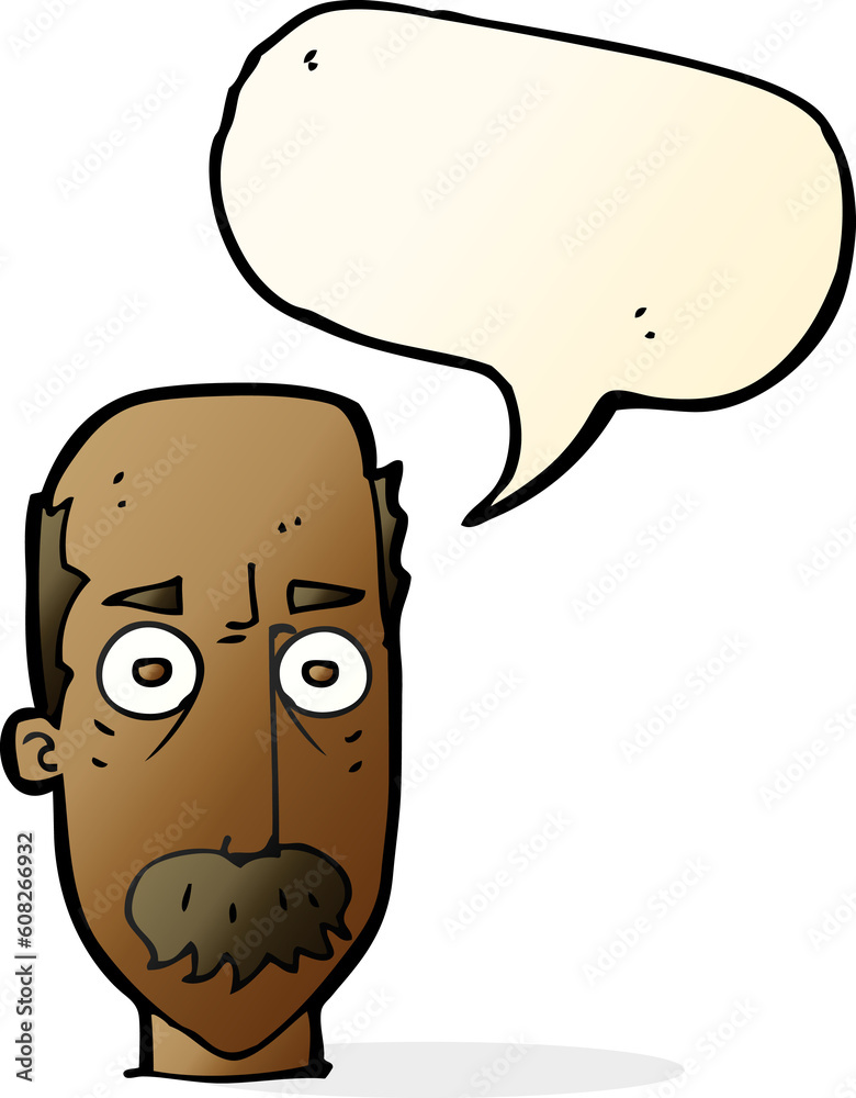 cartoon man with mustache with speech bubble cartoon man with mustache with speech bubble