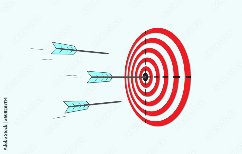 The arrows fly precisely into the target