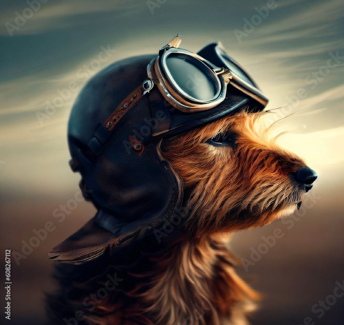 dog with aviator glasses