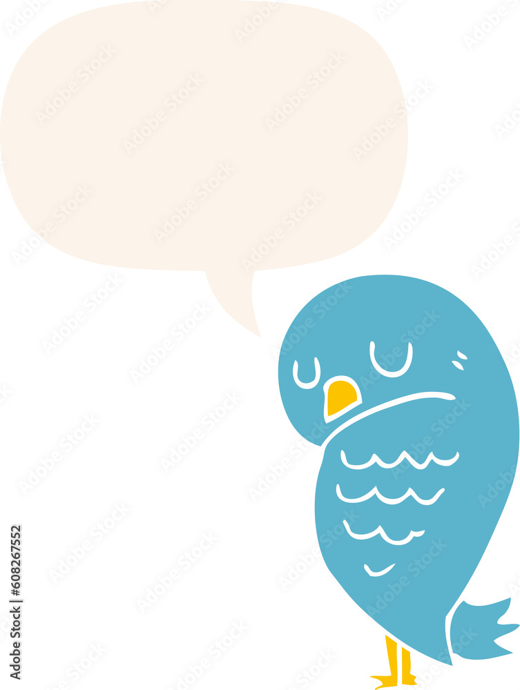 cartoon bird with speech bubble in retro style cartoon bird with speech bubble in retro style