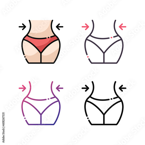 Slim body icon design in four variation color