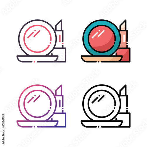 Makeup icon design in four variation color