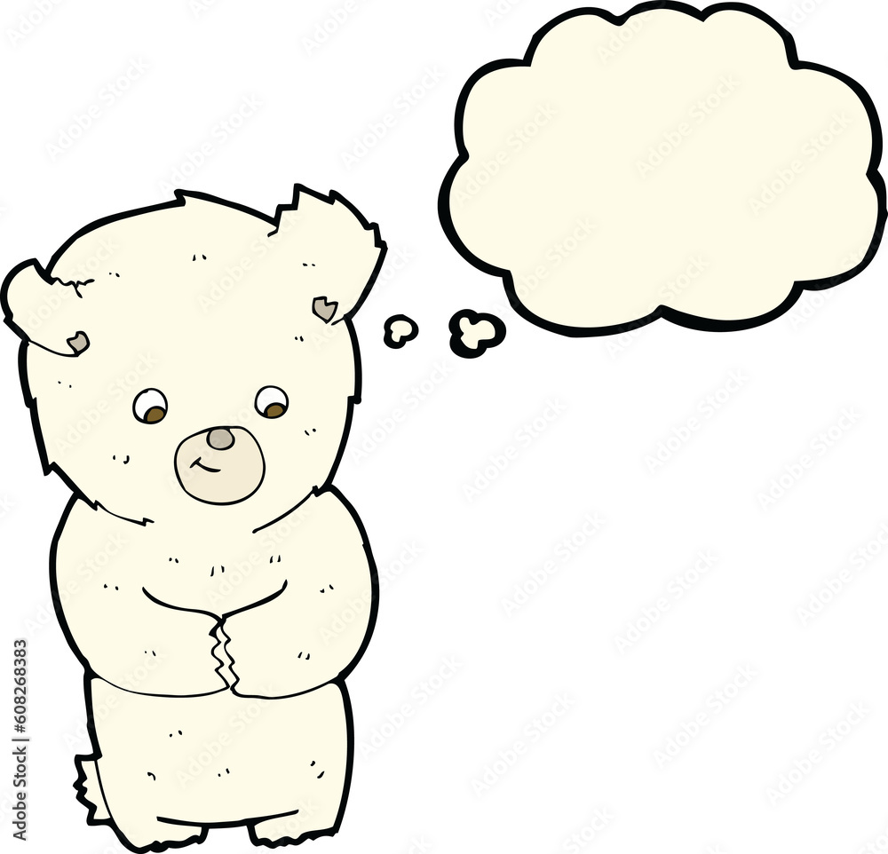 cute cartoon polar bear with thought bubble cute cartoon polar bear with thought bubble