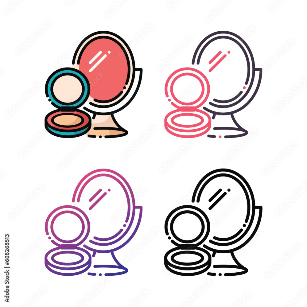 Makeup icon design in four variation color Makeup icon design in four variation color