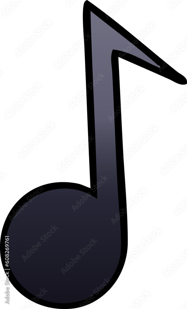 gradient shaded cartoon of a musical note gradient shaded cartoon of a musical note