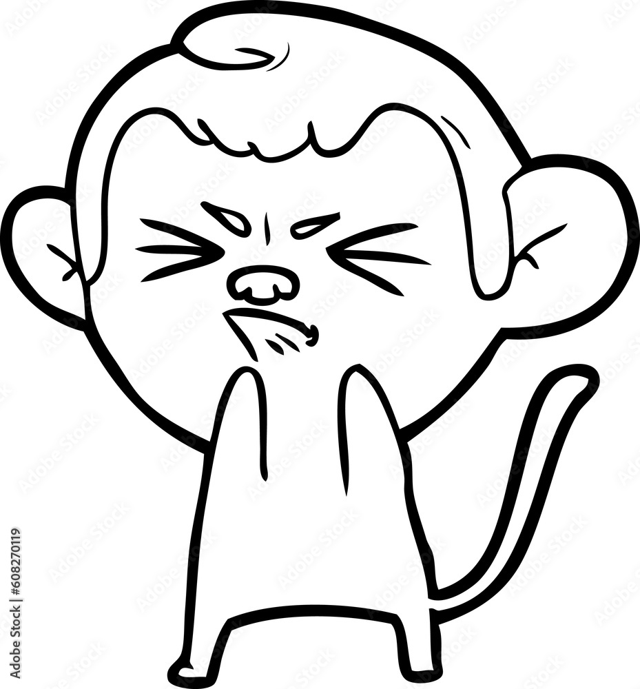 cartoon annoyed monkey