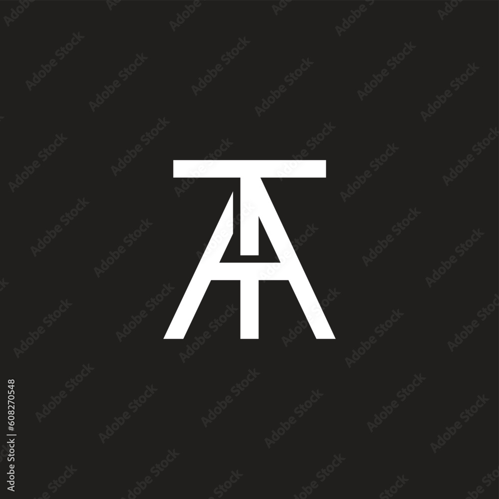 letter ta overlap simple 3d flat logo vector letter ta overlap simple 3d flat logo vector