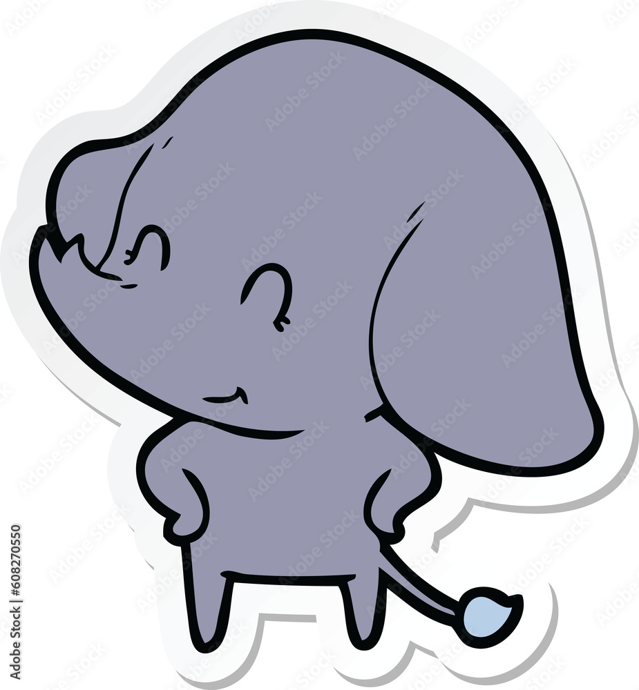 Fototapeta premium sticker of a cute cartoon elephant