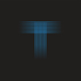 letter t stripes motion lines symbol decoration vector