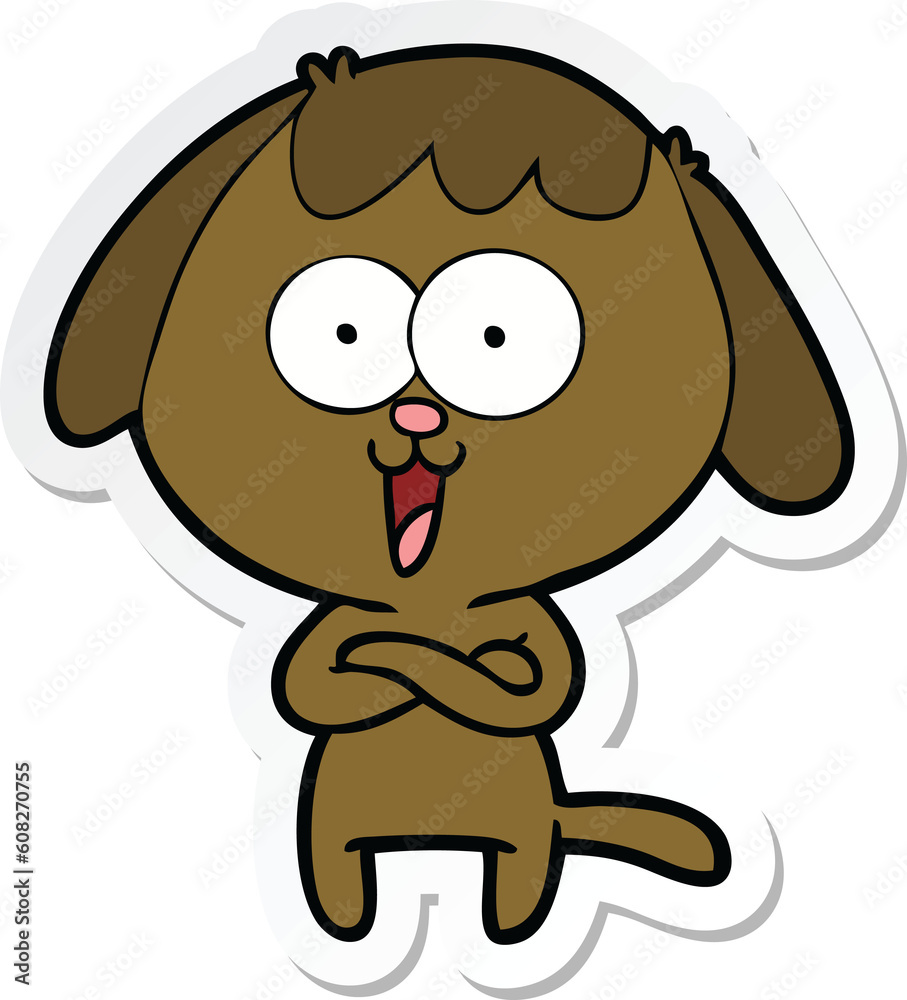 sticker of a cute cartoon dog sticker of a cute cartoon dog