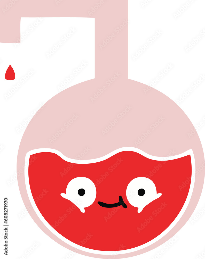 flat color retro cartoon of a science experiment flat color retro cartoon of a science experiment
