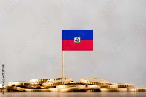 The Flag of Haiti with Coins.
