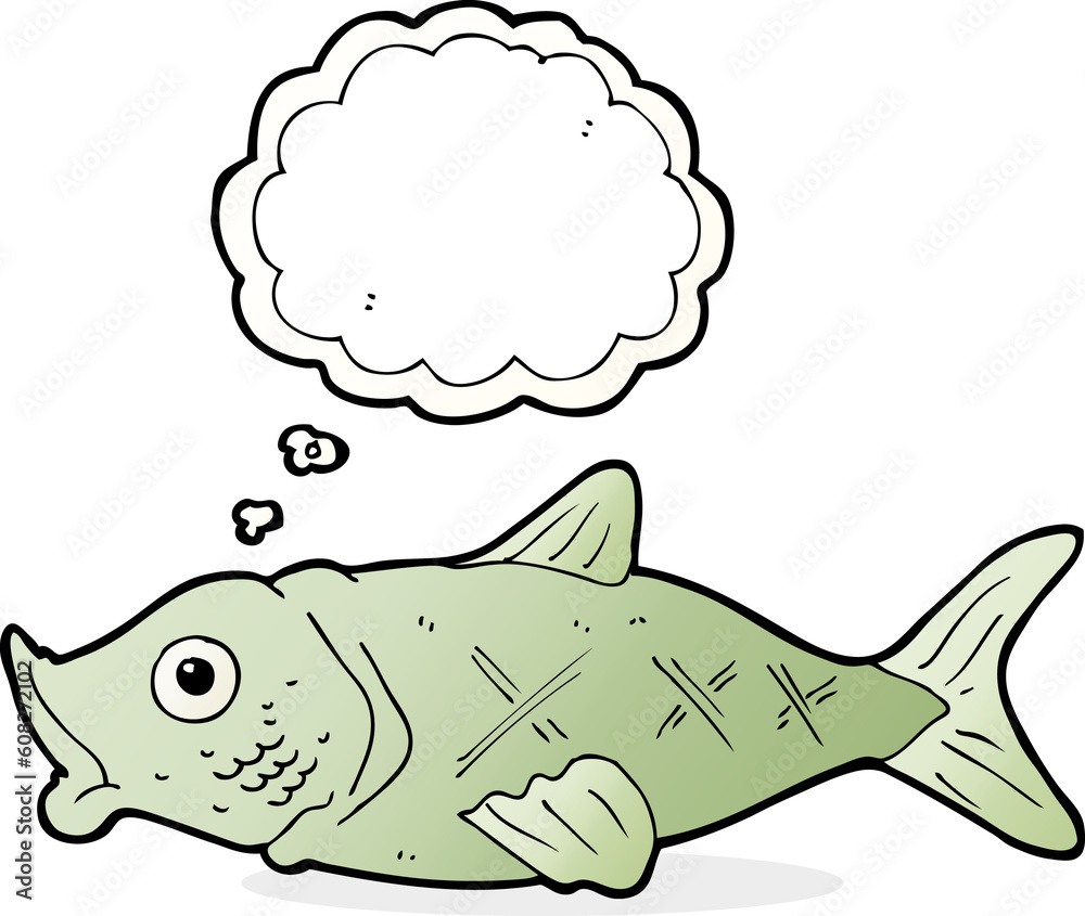 cartoon fish with thought bubble cartoon fish with thought bubble