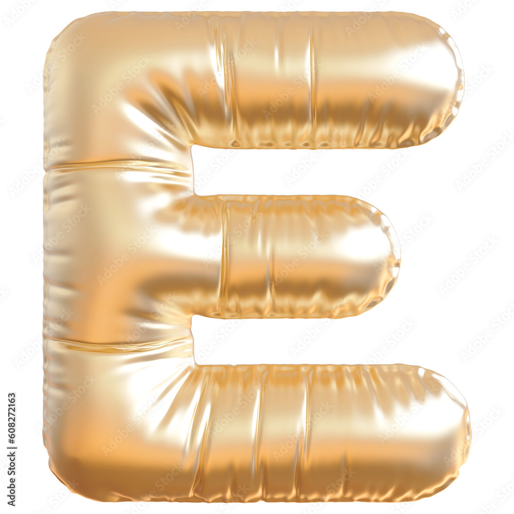 Balloon Letter E Golden Modern
