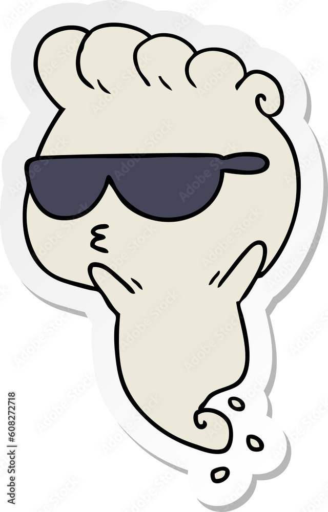 freehand drawn sticker cartoon of kawaii scary ghost freehand drawn sticker cartoon of kawaii scary ghost