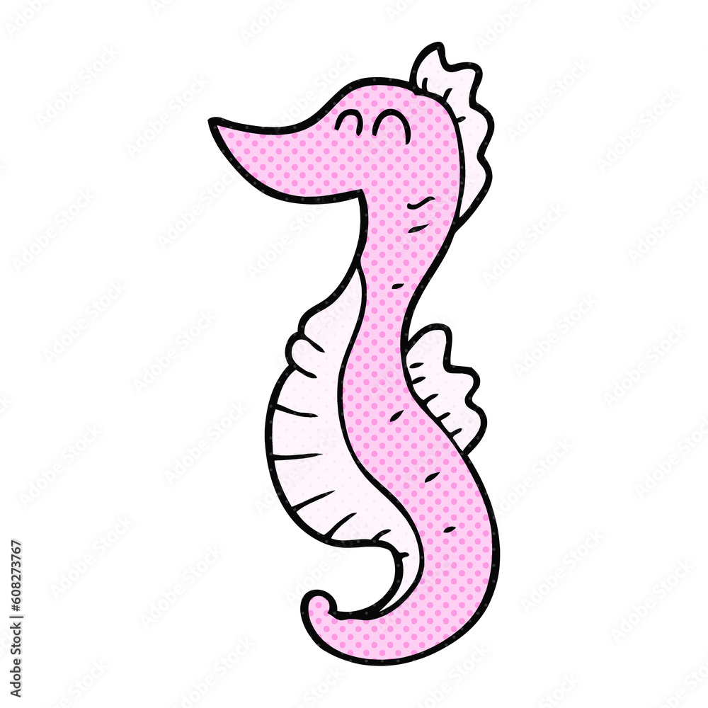 Fototapeta premium freehand drawn cartoon seahorse
