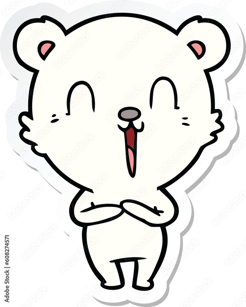 sticker of a happy cartoon polar bear sticker of a happy cartoon polar bear