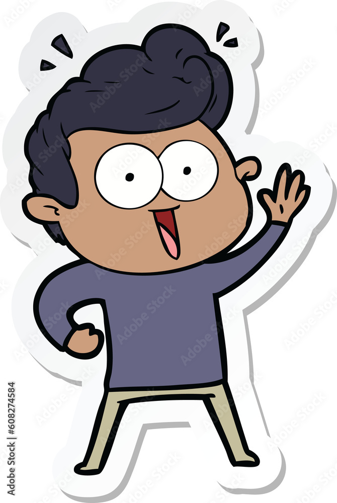 sticker of a cartoon staring man sticker of a cartoon staring man